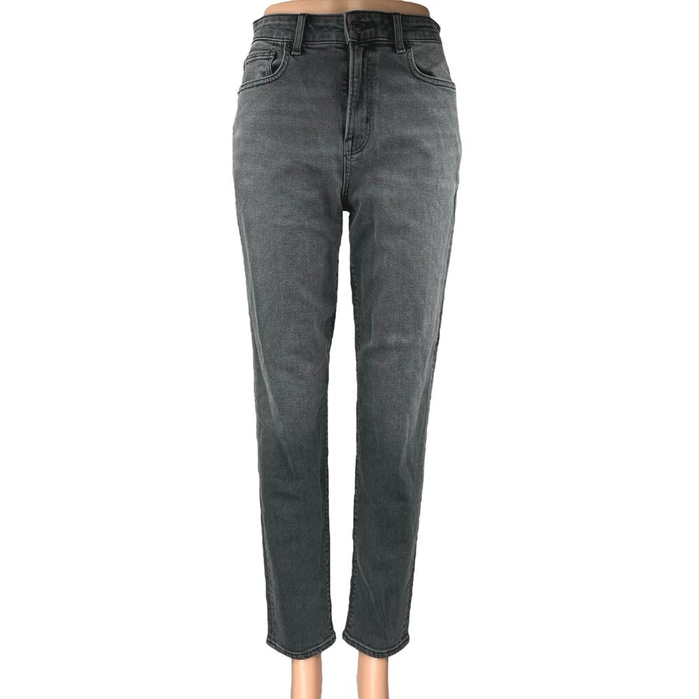 American Eagle Stretch Women's Black High Waisted Tapered Denim Jeans Size 0